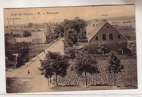 52070 Ak Gruß aus Gosen i.M. Panorama mit Sandsteinfabrik, Schule, 1910