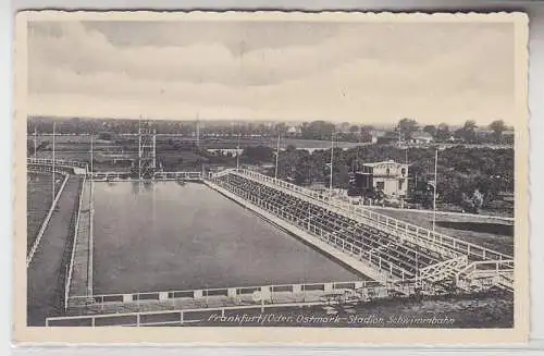 70604 Ak Frankfurt Oder Ostmark Stadion Schwimmbahn um 1940