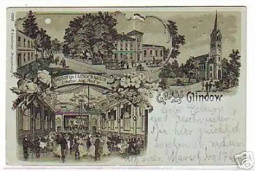 06024 Mondscheinkarte Gruß aus Glindow 1913