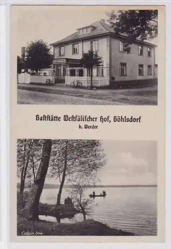 91961 AK Göhlsdorf bei Werder - Gaststätte Westfälischer Hof, Colpin See 1954