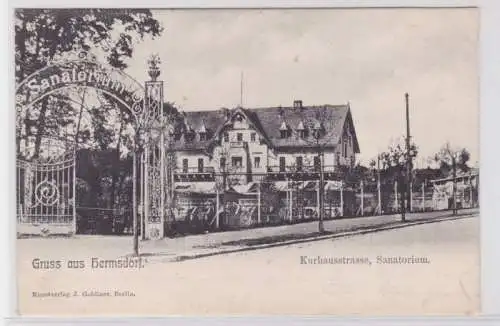 77173 Ak Gruß aus Hermsdorf (Mark) Kurhausstrasse Sanatorium 1905