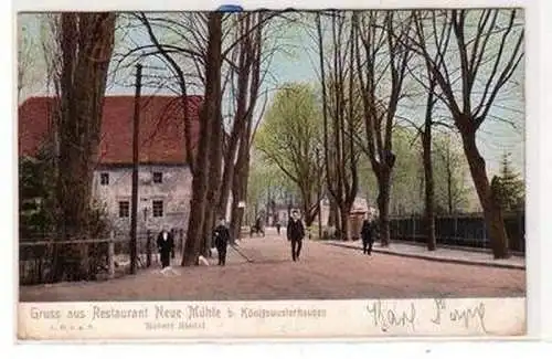 54228 Ak Gruß aus Restaurant Neue Mühle bei Königswusterhausen 1907