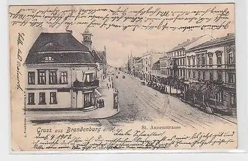 64162 Ak Gruß aus Brandenburg a.H. St. Annenstrasse 1902