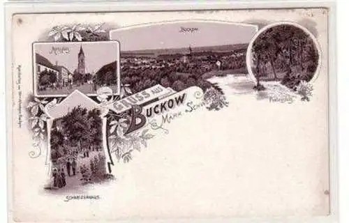 49223 Ak Lithografie Gruss aus Buckow um 1900