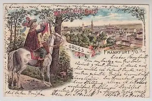 50182 Behüt dich Gott! Ak Lithographie Gruß aus Frankfurt a.O. 1900