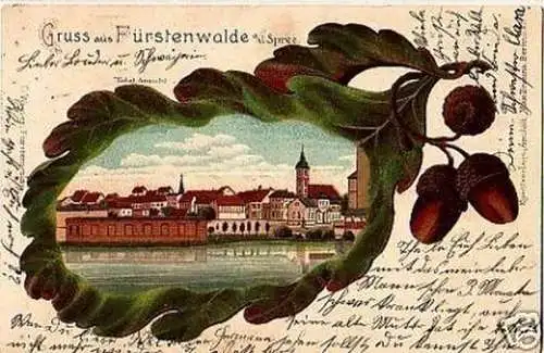 27767 Ak Lithografie Gruss aus Fürstenwalde Spree 1906