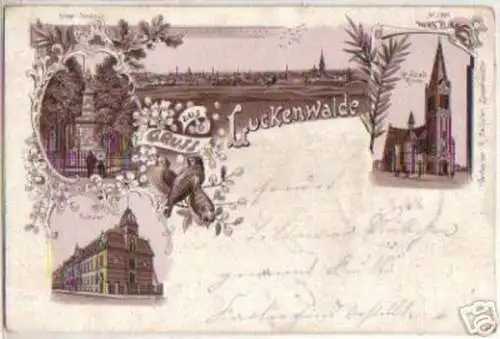 07562 Ak Lithographie Gruss aus Luckenwalde 1897