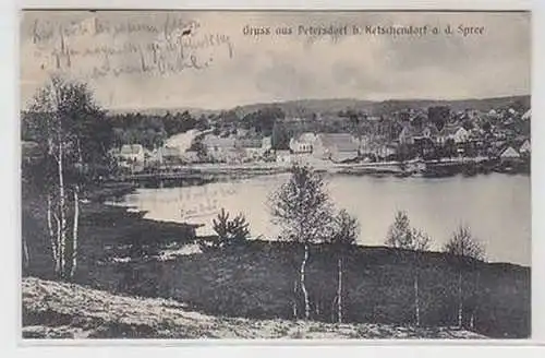 57670 Ak Gruß aus Petersdorf bei Ketschendorf an der Spree Totalansicht 1915