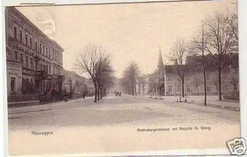 32857 Ak Neuruppin Rheinsbergerstrasse mit Hospital1919