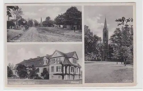 72734 Mehrbild Ak Tucheband Krs. Lebus Dorfstraße, Schloß, Kirche um 1930