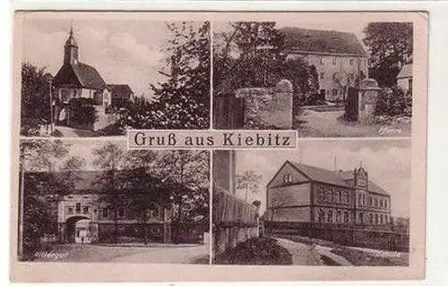 58890 Mehrbild Ak Gruß aus Kiebitz Rittergut, Schule, Pfarre, Kirche um 1930