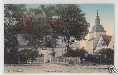 33884 Feldpost Ak Gr. Wusterwitz Pfarrhaus Kirche 1915