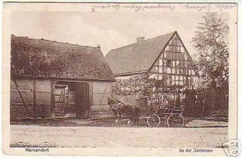 11291 Feldpost Ak Markendorf an der Dorfstraße 1916