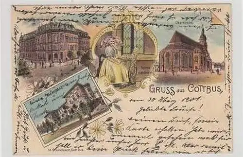 43893 Ak Lithographie Gruß aus Cottbus 1901