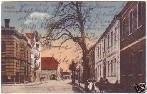 29642 Ak Reppen Schloßstraße mit Rathaus um 1925