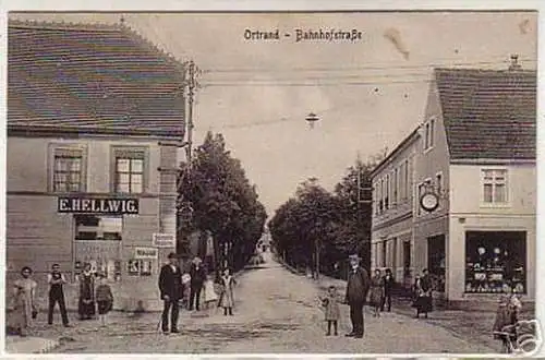 07262 Ak Ortrand Bahnhofstrasse um 1920