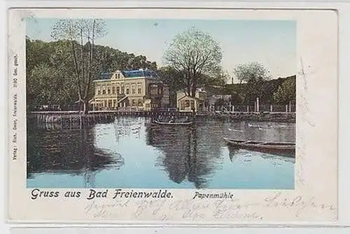 66120 Ak Gruß aus Bad Freienwalde Papenmühle 1904