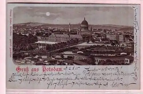 44772 Mondscheinkarte Gruß aus Potsdam 1905