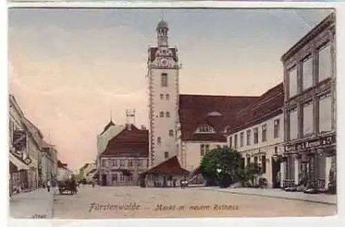 39503 Ak Fürstenwalde Spree Marktplatz mit Rathaus 1910