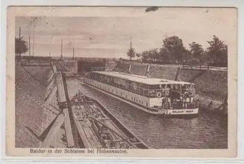 48576 Ak Baldur in der Schleuse bei Hohensaaten um 1920