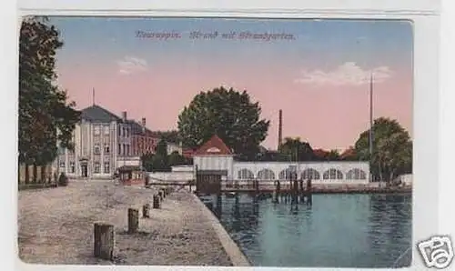 35566 Ak Neuruppin Strand mit Strandgarten um 1920