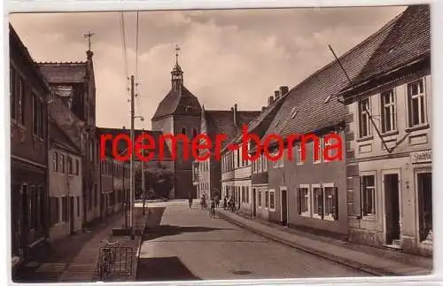 19810 Foto Ak Mühlberg Elbe Rosa-Luxemburg-Straße 1963