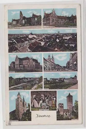 71336 Mehrbild Ak Jüterbog Kaserne Wasserturm Bahnhof usw. 1914