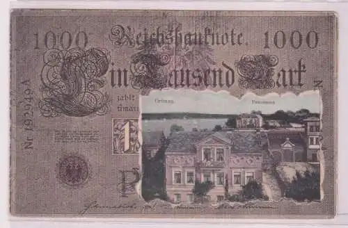 39854 Banknoten Ak Grünau Panorama um 1910