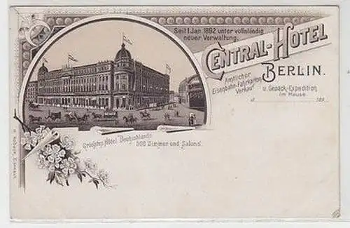 58835 Ak Lithographie Berlin Central Hotel um 1895