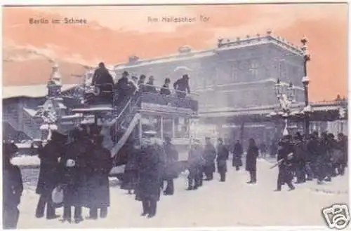 25969 Ak Berlin im Schnee mit Autobus 1918