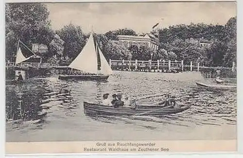 58071 Ak Gruß aus Rauchfangswerder Restaurant Waldhaus am Zeuthener See 1906