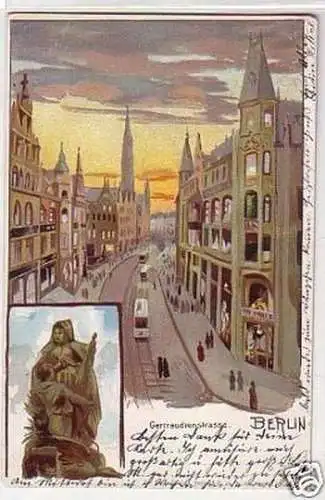 19831 Ak Lithographie Berlin Gertraudenstraße 1902