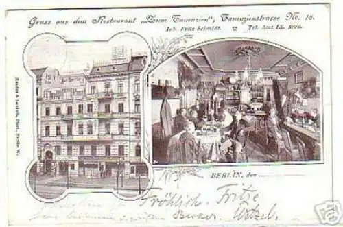 14430 Ak Gruß aus Berlin Restaurant Tauenzien 1900