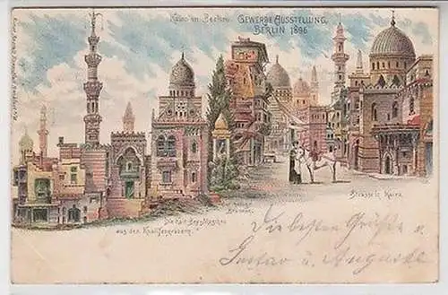 62507 Ak Lithographie Berlin Gewerbe Ausstellung 1896