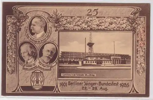 91964 Ak 25 Jahre Berliner Sänger Bundesfest 1901-1926