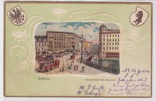 80991 Präge Passe Partout Ak Berlin Weidendammer Brücke 1902