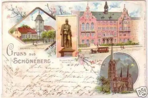 23535 Ak Lithographie Gruss aus Schönberg 1898