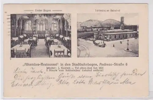 89460 Ak Berlin 'Alhambra Restaurant' in den Stadtbahnbogen 1919