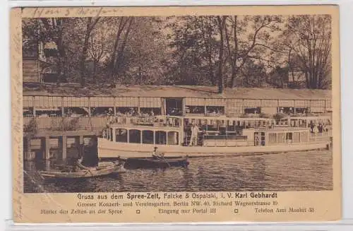 88931 Ak Gruß aus dem Spree Zelt Falcke & Ospalski Berlin 1913