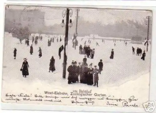 19020 Ak Berlin West Eisbahn am Bahnhof 1902