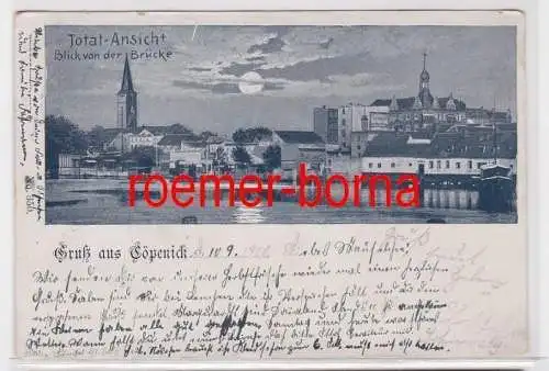 60350 Mondscheinkarte Gruß aus Cöpenick Köpenick Totalansicht 1900