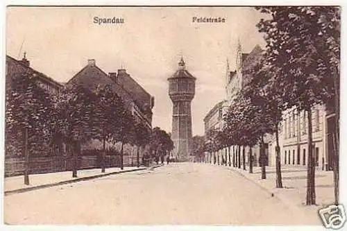 23660 Ak Spandau Feldstraße & Wasserturm um 1920