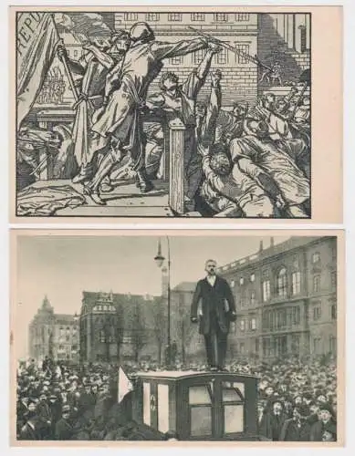 46577/2 Ak 100 Jahre deutsche Arbeiterbewegung, Massendemonstration Berlin 1918