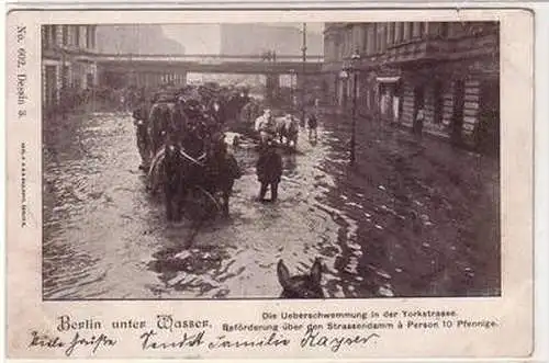 40489 Ak Berlin unter Wasser Überschwemmung der Yorkstrasse 1902