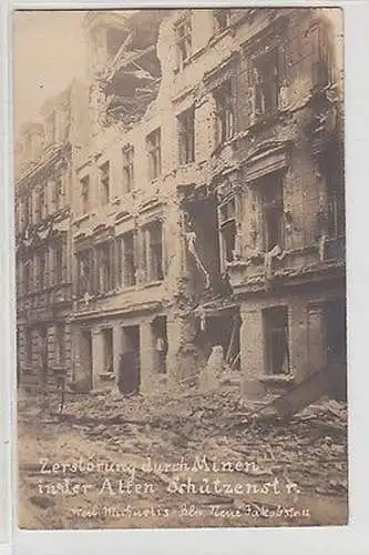 60167 Foto Ak Berlin Zerstörung durch Minen in der alten Schützenstraße 1919