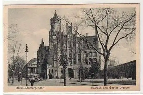 61489 Ak Berlin Schmargendorf Rathaus und Goethe Lyzeum 1930