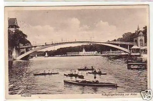 32052 Ak Treptow Fußgängerbrücke zur Abtei 1934