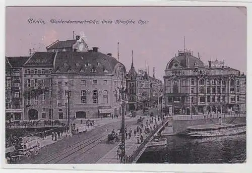 70253 Feldpost Ak Berlin Weidendammerbrücke links komische Oper 1917