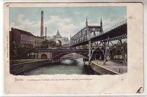 06929 Ak Berlin Überführung der Hochbahn über den Landwehrkanal um 1900