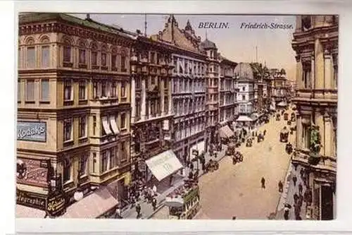 57506 Ak Berlin Friedrich-Strasse mit Geschäften und Verkehr 1912